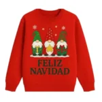 Sudadera blanca gnomos Navidad