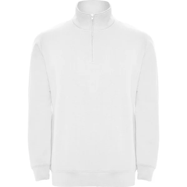 Sudadera media cremallera cuello blanca