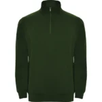 Sudadera media cremallera cuello rojo burdeos